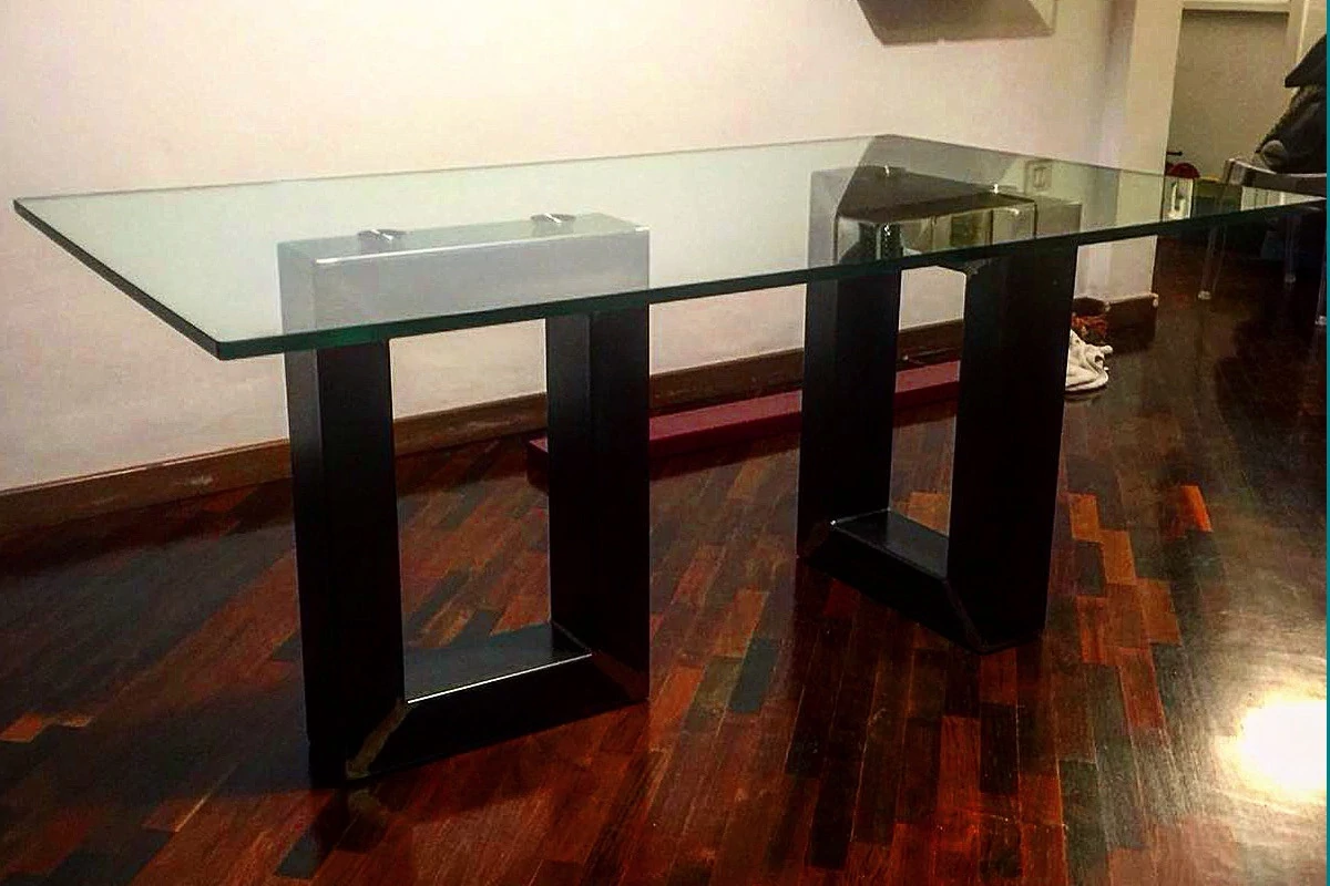tavolo design vetro ferro elegante